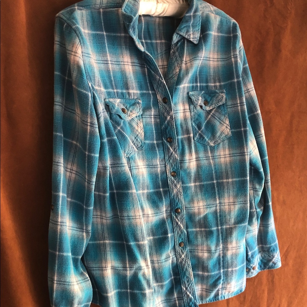 Bit & Bridle Teal Plaid Cotton Shirt